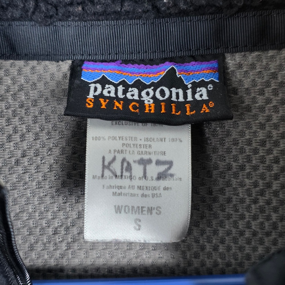 Patagonia Synchilla Fleece Retro-X Deep Pile Jacket Black High 2008 Size S Zip - Picture 3 of 6